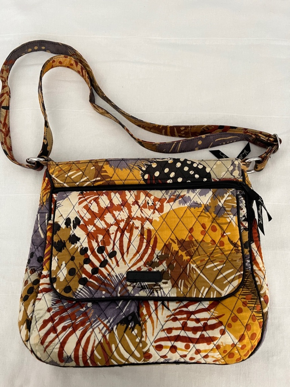 Vera Bradley Quilted Floral Crossbody Bag in Mustard Multi